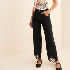Hepburn High Rise Wide Leg Jeans Sz 27 in Black